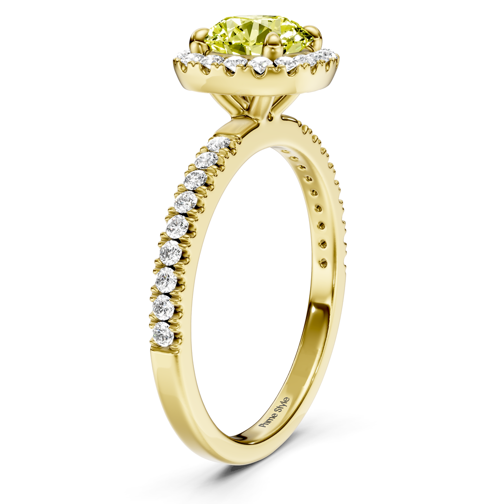 1.40-4.40 CT Round Cut Fancy Yellow Diamonds - Engagement Ring