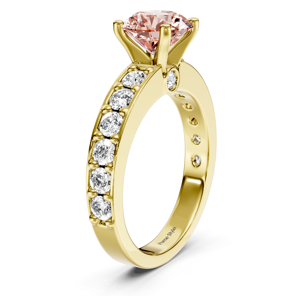 1.80-4.80 CT Round Cut Fancy Pink Diamonds - Engagement Ring