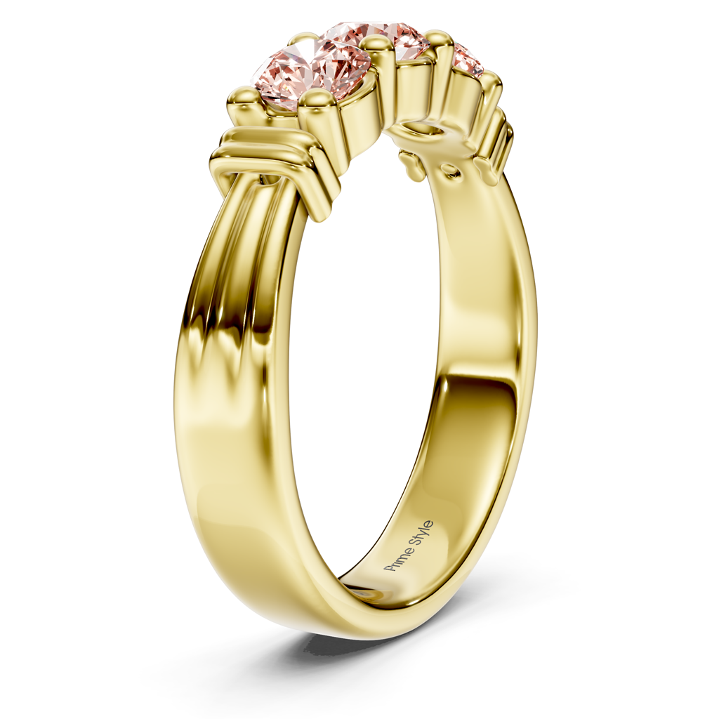 1.55-4.55 CT Round Cut Fancy Pink Diamonds - Engagement Ring