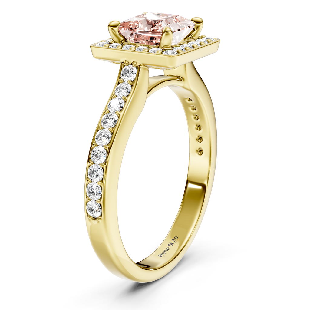 1.40-4.40 CT Princess &amp; Round Cut Fancy Pink Diamonds - Engagement Ring