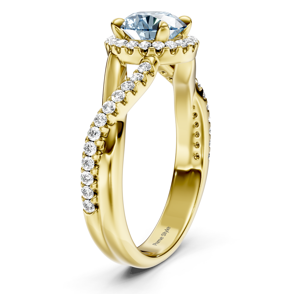 1.25-4.25 CT Round Cut Fancy Blue Diamonds - Engagement Ring