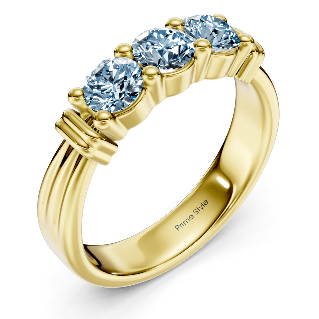 1.55 - 4.55 CT Round Cut Fancy Blue Diamonds - Engagement Ring - Primestyle.com