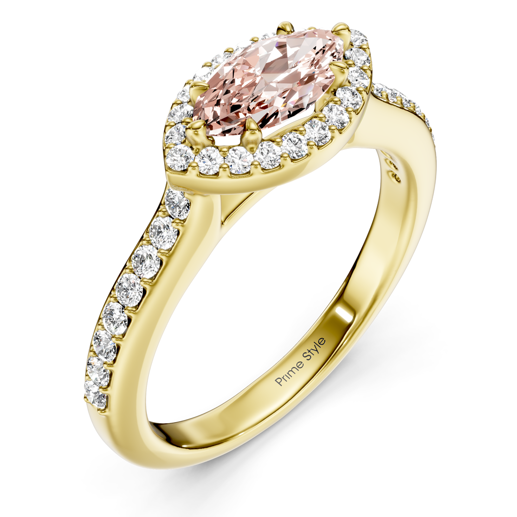 1.30-4.30 CT Marquise &amp; Round Cut Fancy Pink Diamonds - Engagement Ring