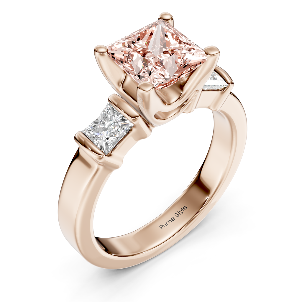 1.50-4.50 CT Princess Cut Fancy Pink Diamonds - Engagement Ring