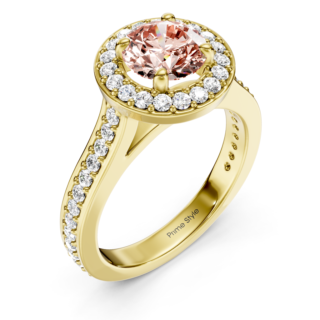 1.35-4.35 CT Round Cut Fancy Pink Diamonds - Engagement Ring