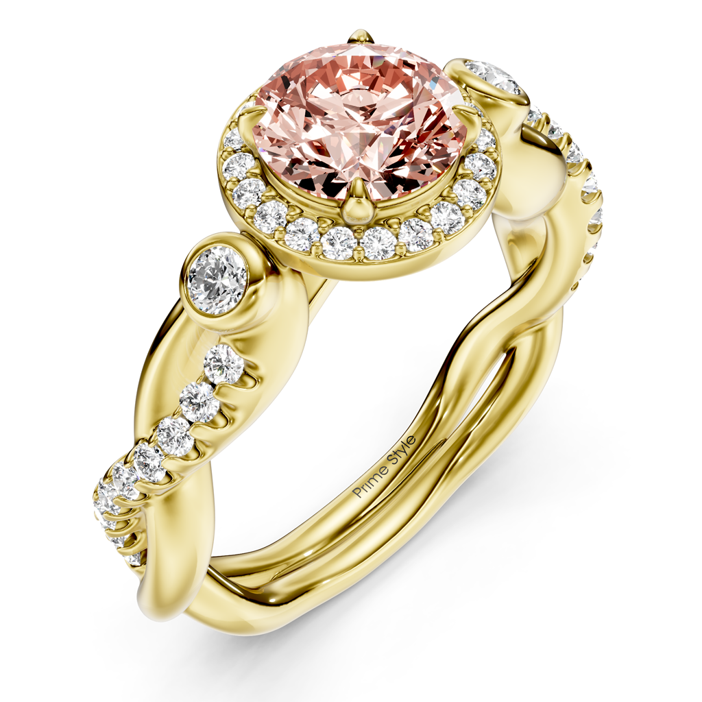 1.70-4.70 CT Princess &amp; Round Cut Fancy Pink Diamonds - Engagement Ring