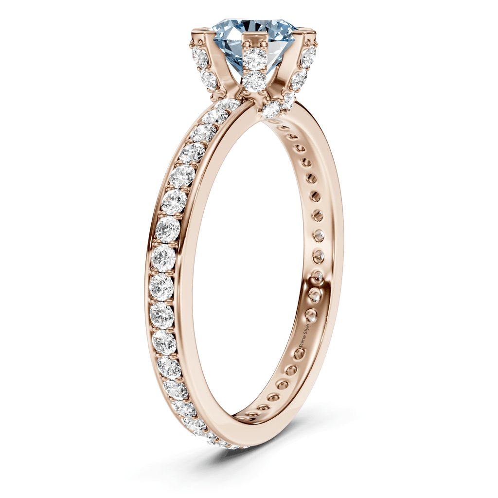 1.55-4.55 CT Round Cut Fancy Blue Diamonds - Engagement Ring