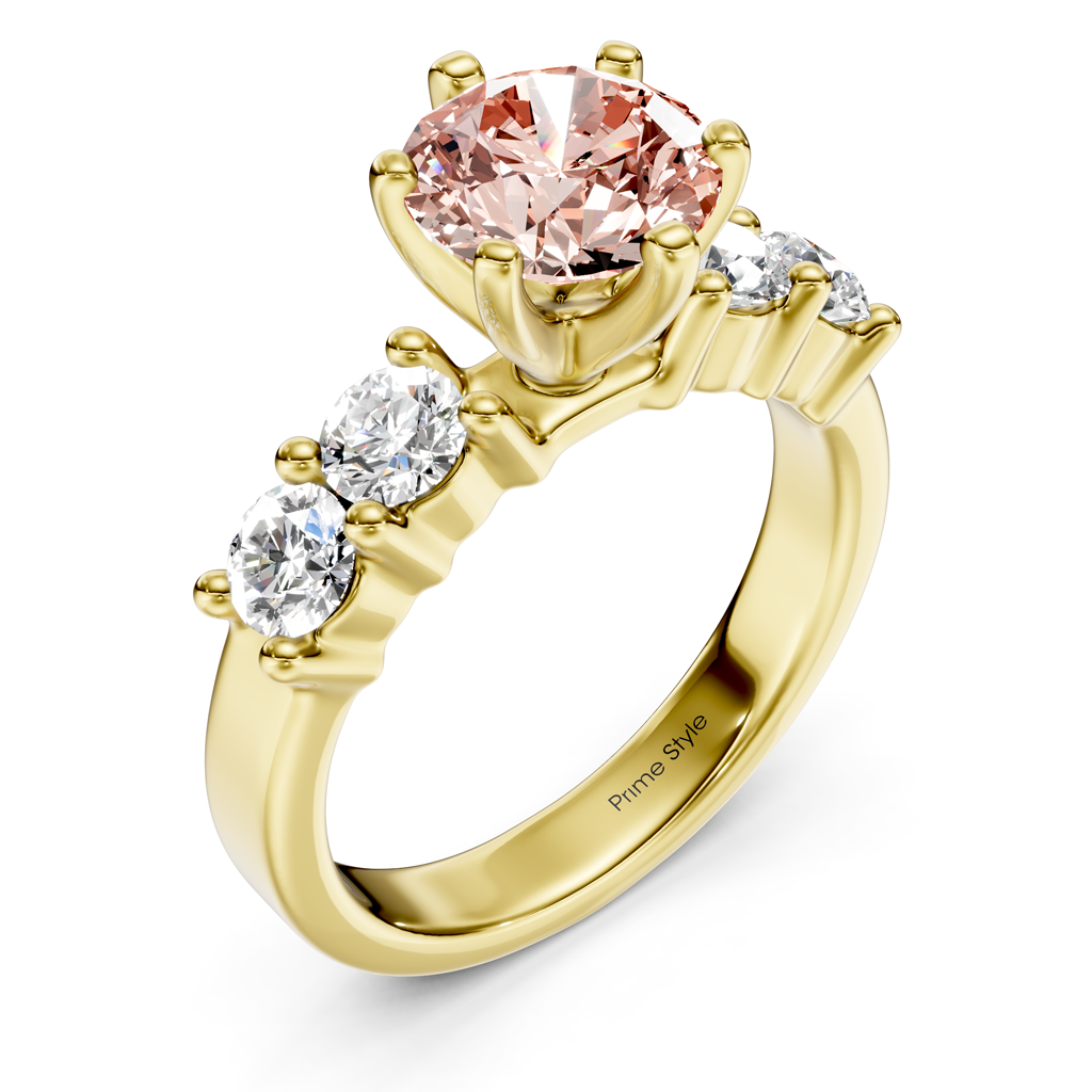 1.60-4.60 CT Round Cut Fancy Pink Diamonds - Engagement Ring