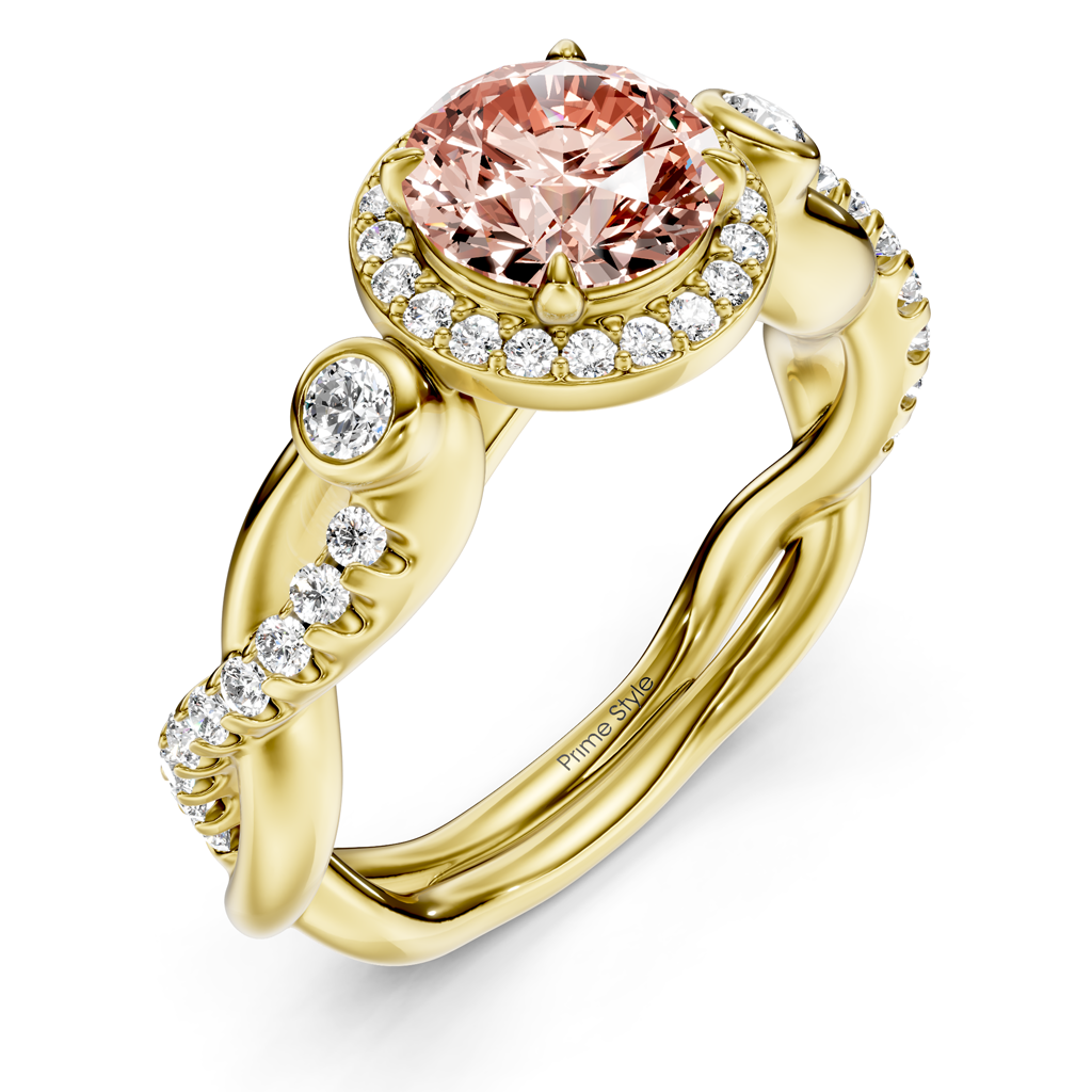 1.47-4.47 CT Round Cut Fancy Pink Diamonds - Engagement Ring