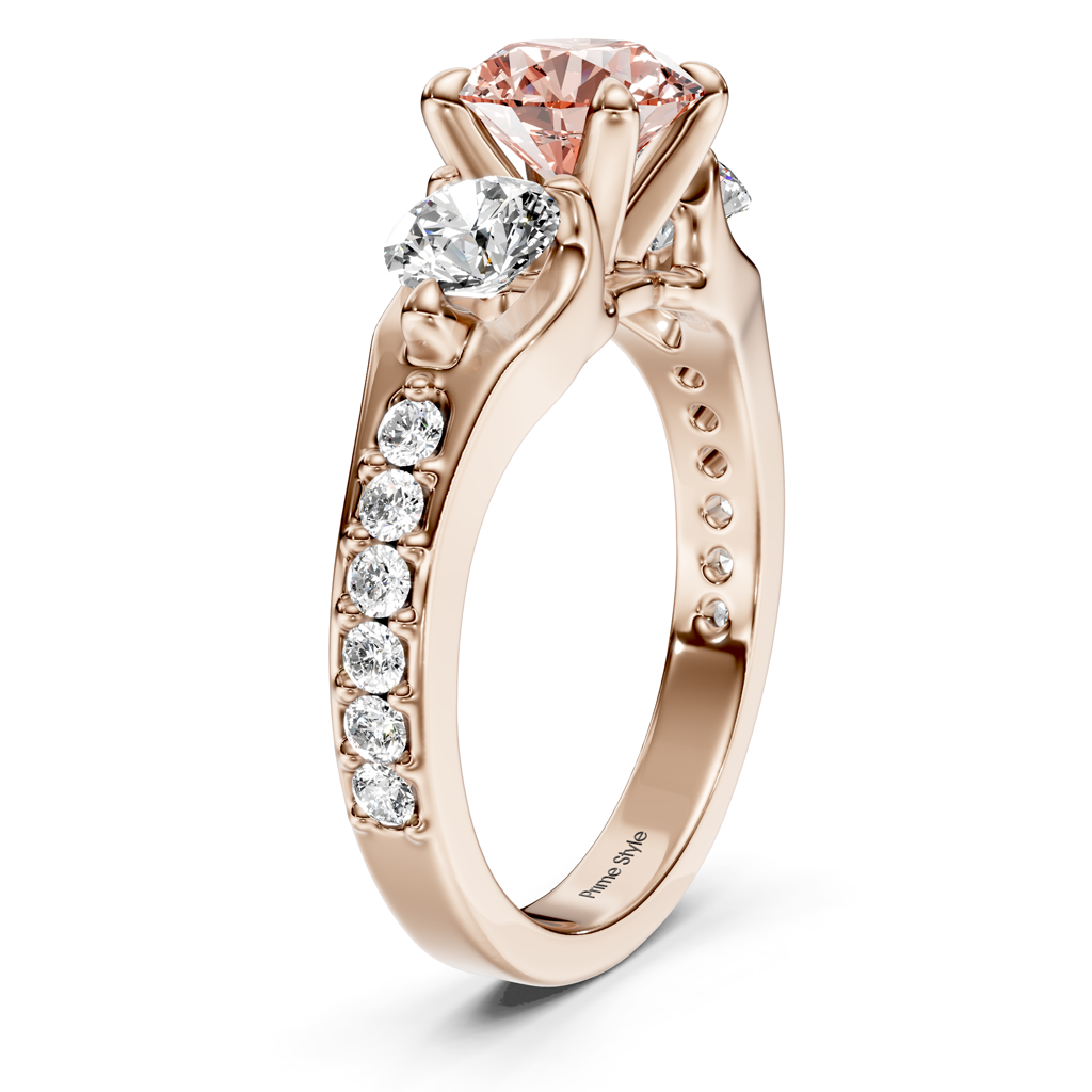 2.05-5.05 CT Round Cut Fancy Pink Diamonds - Engagement Ring
