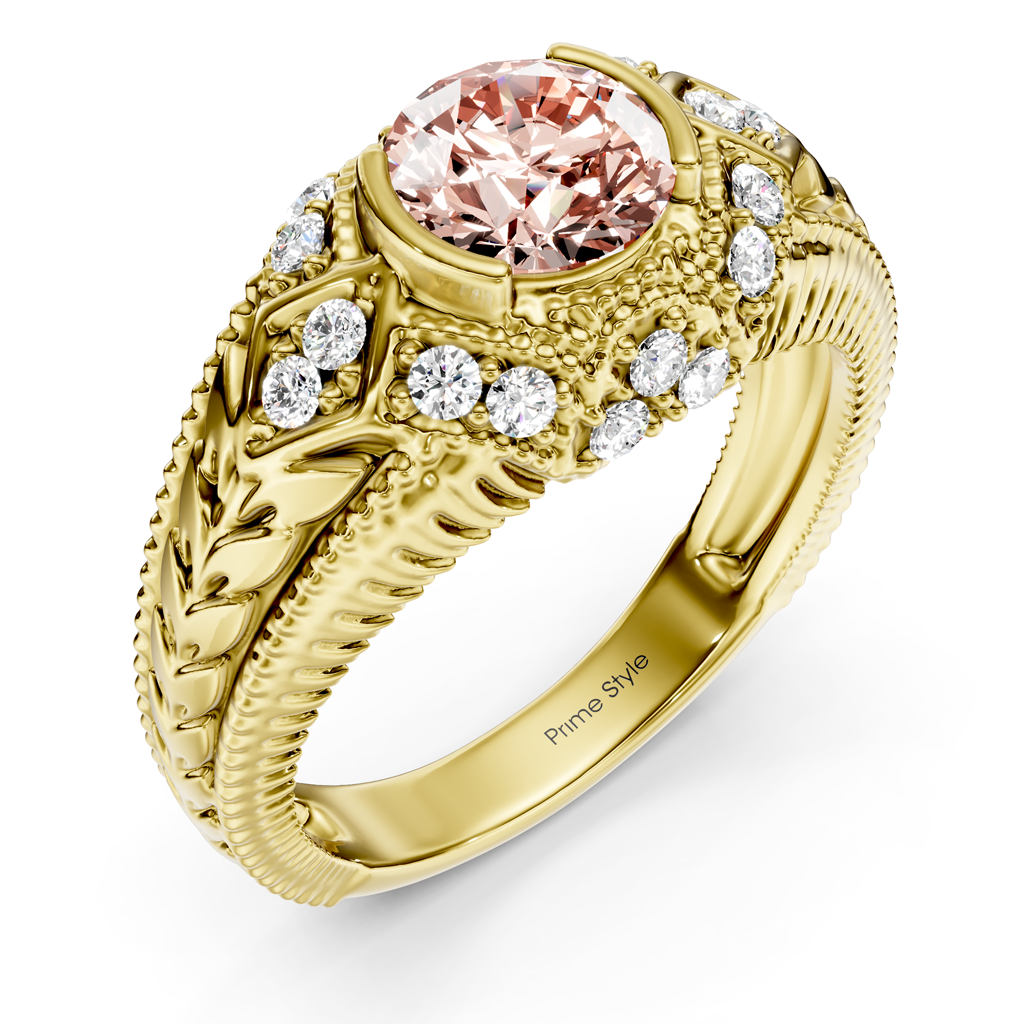 1.25-4.25 CT Round Cut Fancy Pink Diamonds - Engagement Ring