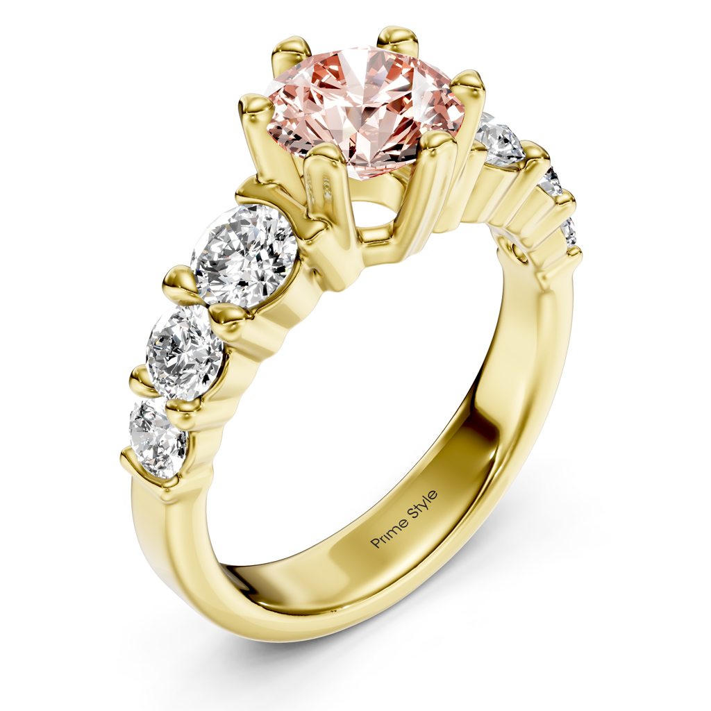 2.05-5.05 CT Round Cut Fancy Pink Diamonds - Engagement Ring