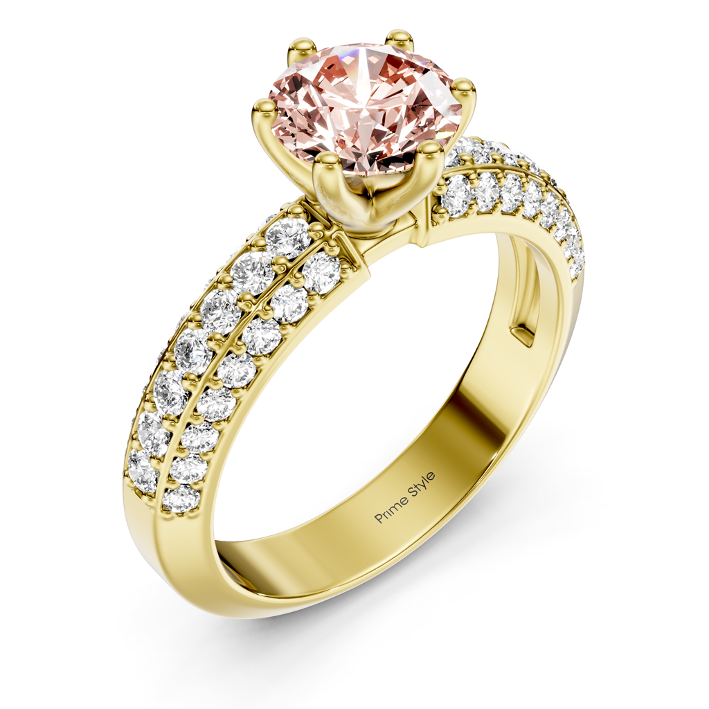 1.60-4.60 CT Round Cut Fancy Pink Diamonds - Engagement Ring