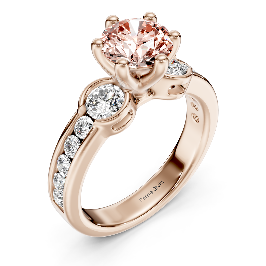 1.85-4.85 CT Round Cut Fancy Pink Diamonds - Engagement Ring