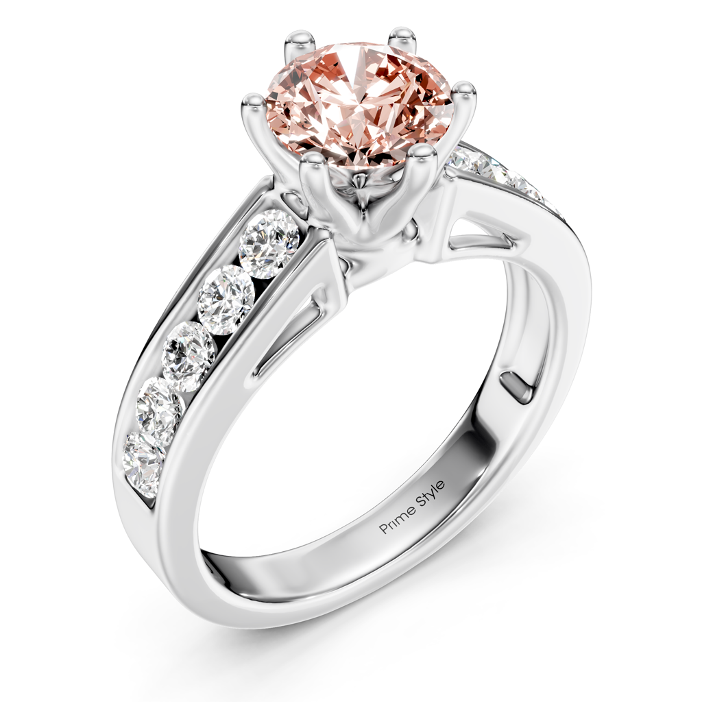 1.65-4.65 CT Round Cut Fancy Pink Diamonds - Engagement Ring