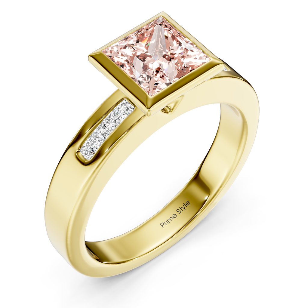 1.20-4.20 CT Princess Cut Fancy Pink Diamonds - Engagement Ring