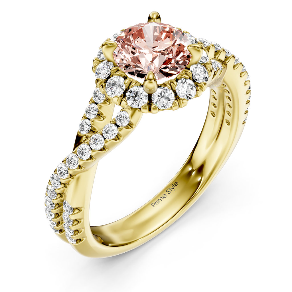 1.45-4.45 CT Round Cut Fancy Pink Diamonds - Engagement Ring