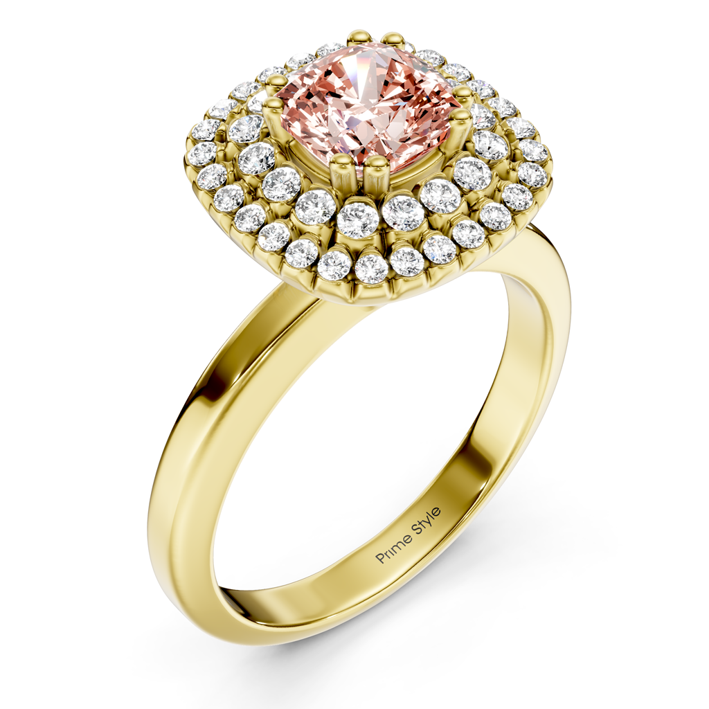 1.34-4.34 CT Cushion &amp; Round Cut Fancy Pink Diamonds - Engagement Ring