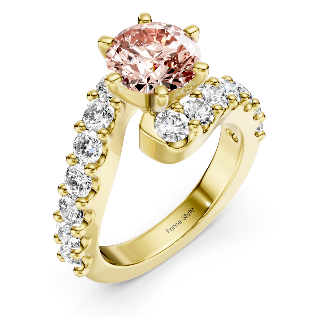 2.30-5.30 CT Emerald &amp; Round Cut Fancy Pink Diamonds - Engagement Ring