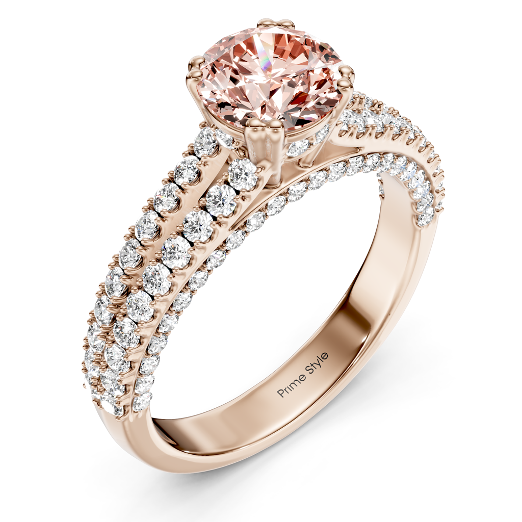 1.70-4.70 CT Round Cut Fancy Pink Diamonds - Engagement Ring
