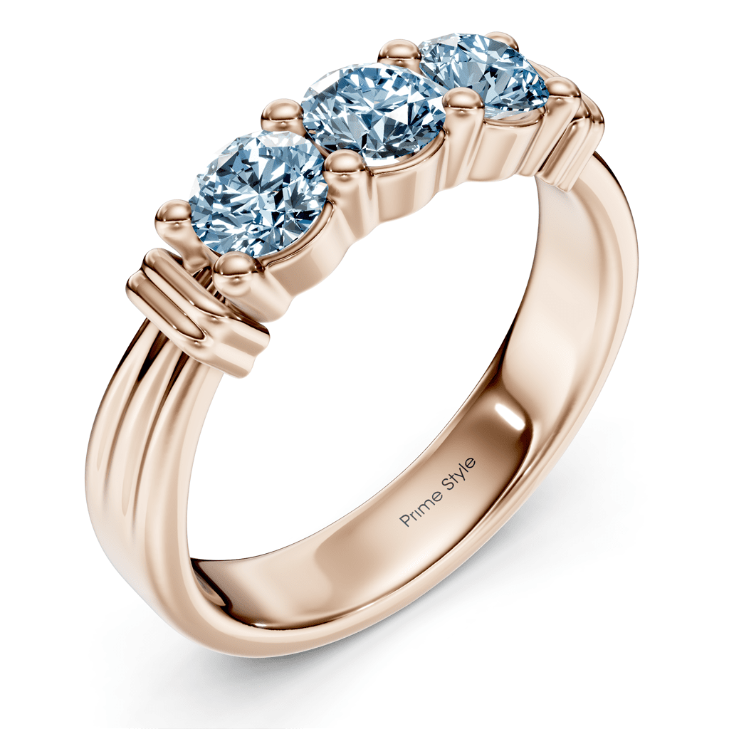 1.55 - 4.55 CT Round Cut Fancy Blue Diamonds - Engagement Ring - Primestyle.com