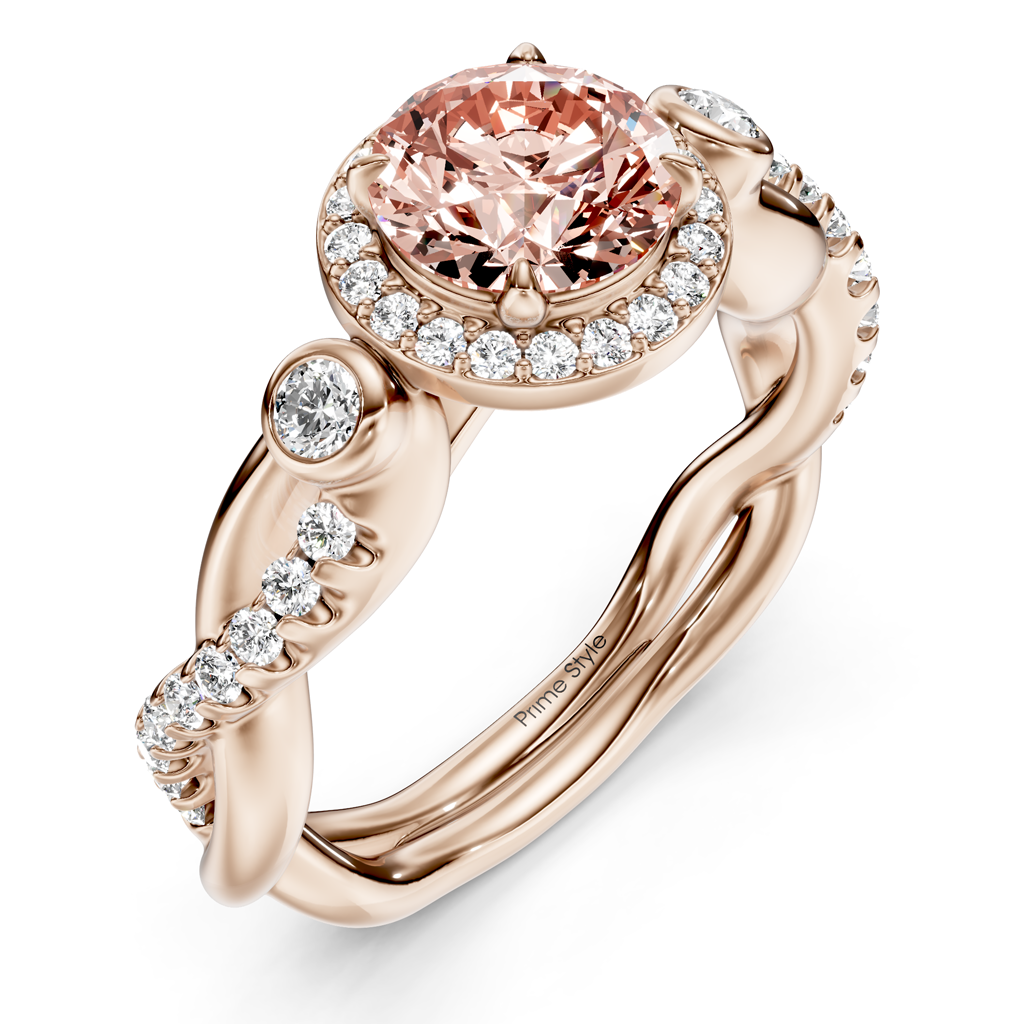 1.70-4.70 CT Princess &amp; Round Cut Fancy Pink Diamonds - Engagement Ring