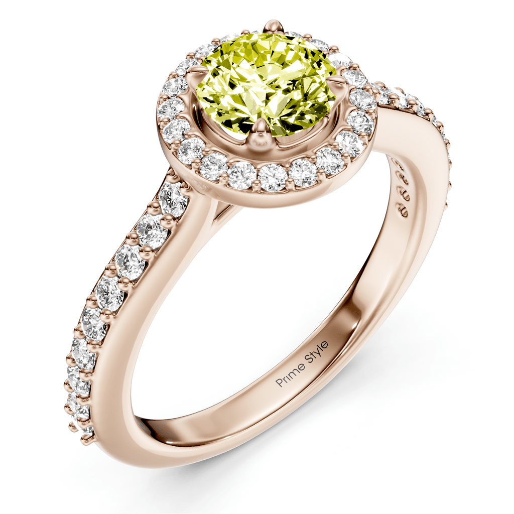 1.40 - 4.40 CT Round Cut Fancy Yellow Diamonds - Engagement Ring - Primestyle.com