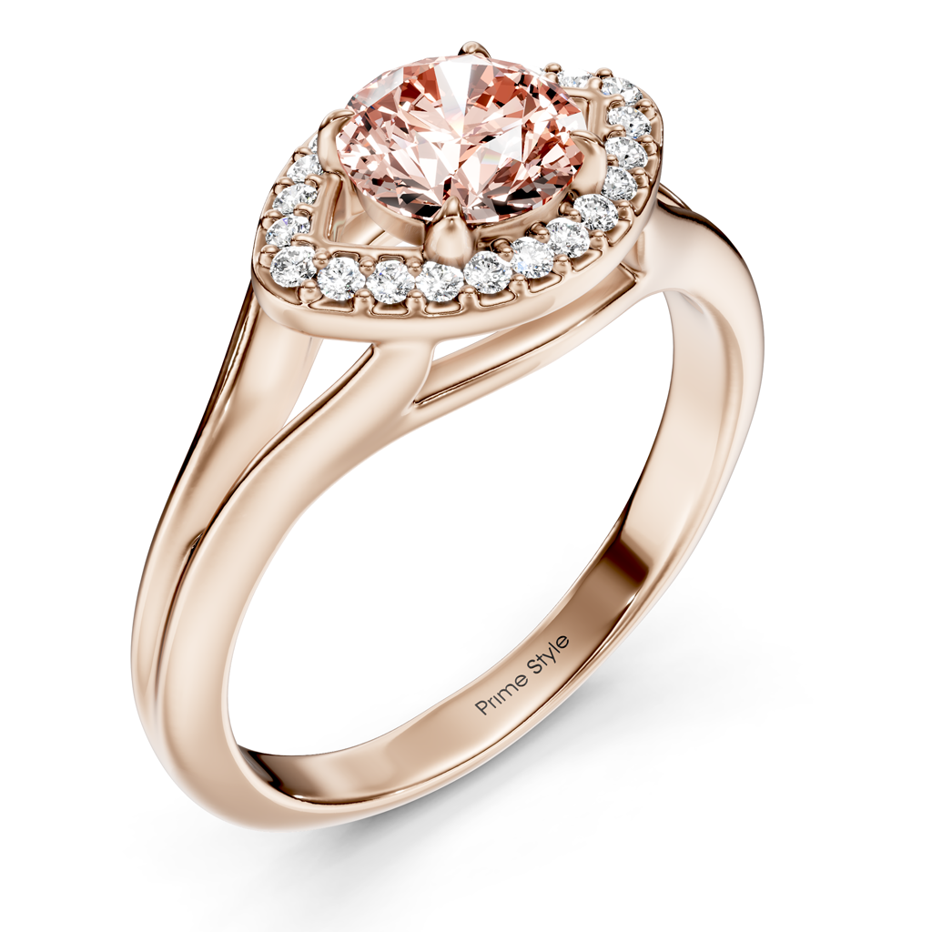 1.10-4.10 CT Round Cut Fancy Pink Diamonds - Engagement Ring