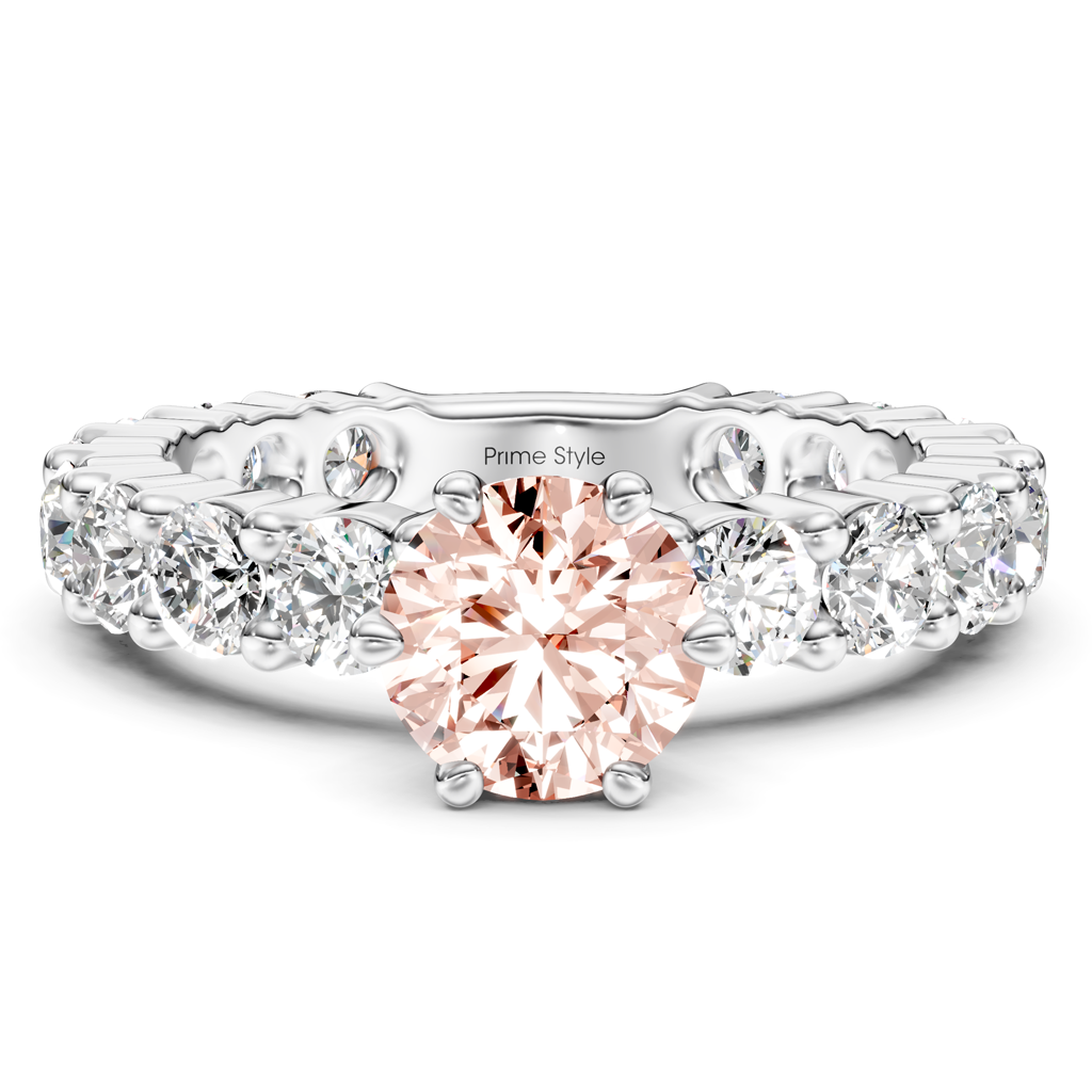 3.40-6.40 CT Emerald &amp; Round Cut Fancy Pink Diamonds - Engagement Ring