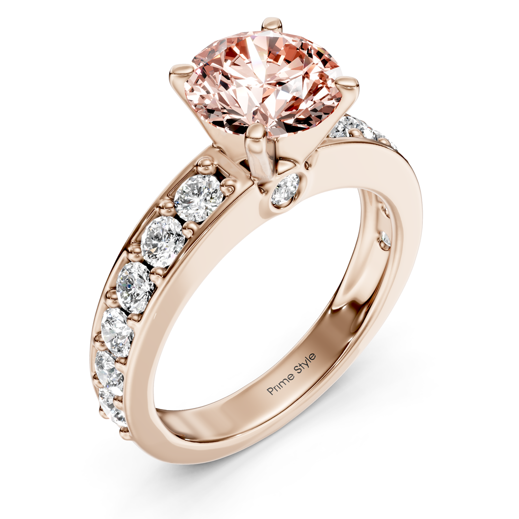 1.80-4.80 CT Princess &amp; Round Cut Fancy Pink Diamonds - Engagement Ring