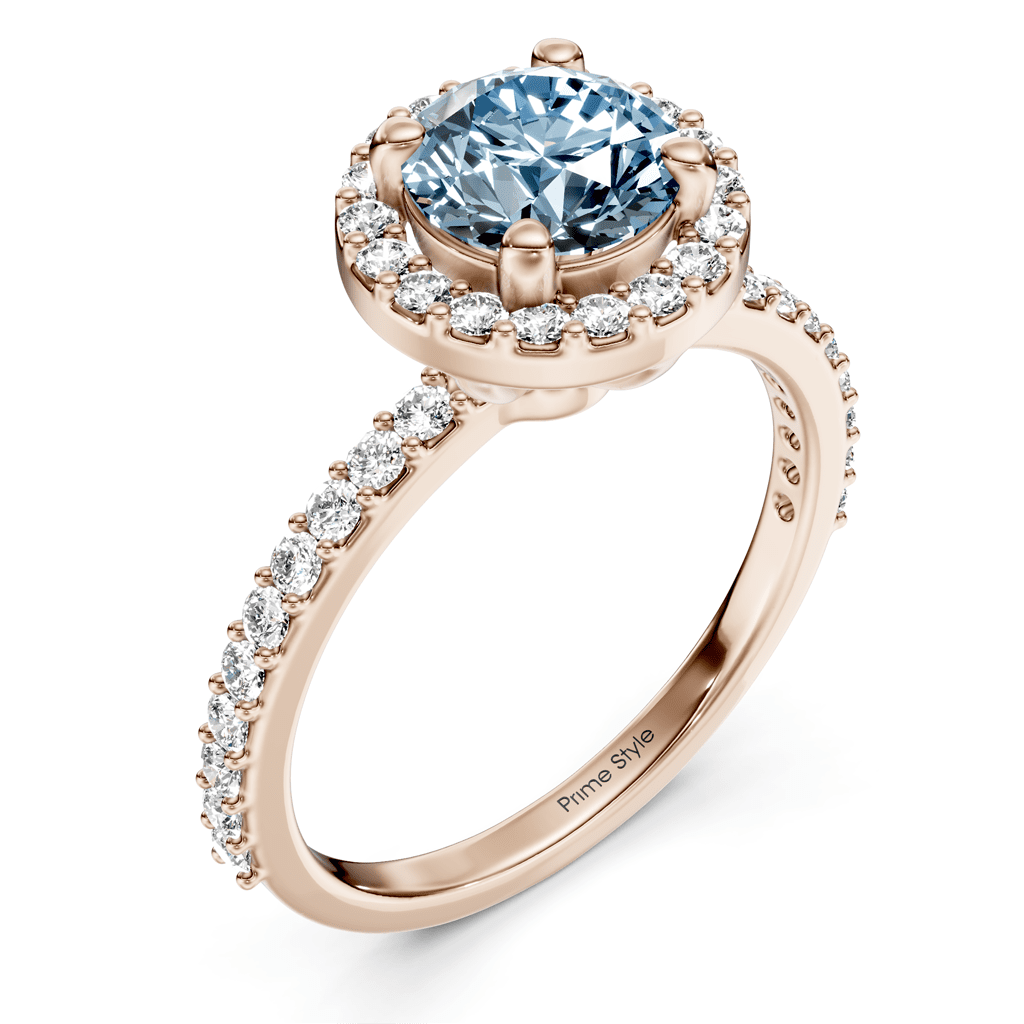 1.40 - 4.40 CT Round Cut Fancy Blue Diamonds - Engagement Ring - Primestyle.com