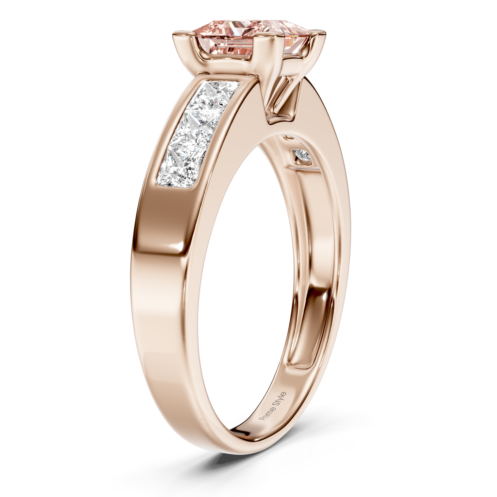 1.80-4.80 CT Princess Cut Fancy Pink Diamonds - Engagement Ring