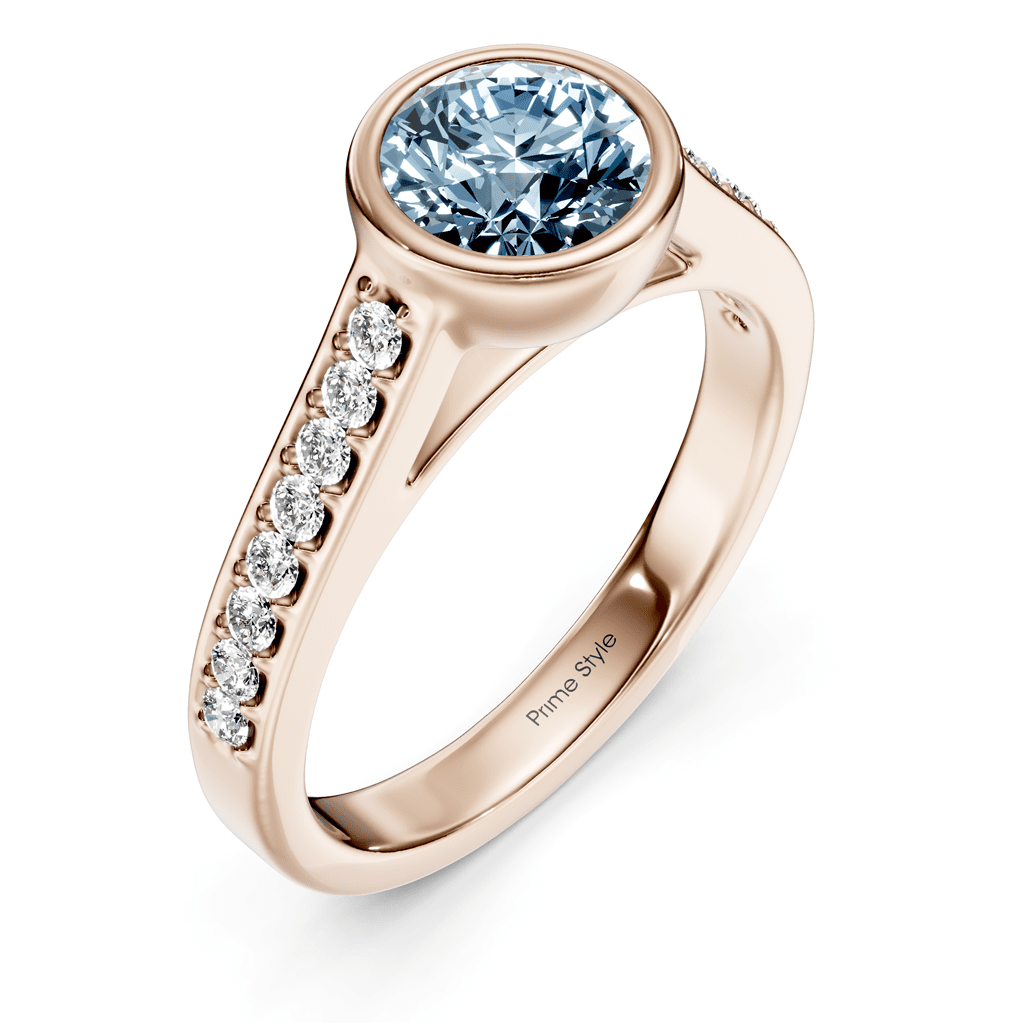 1.20-4.20 CT Round Cut Fancy Blue Diamonds - Engagement Ring