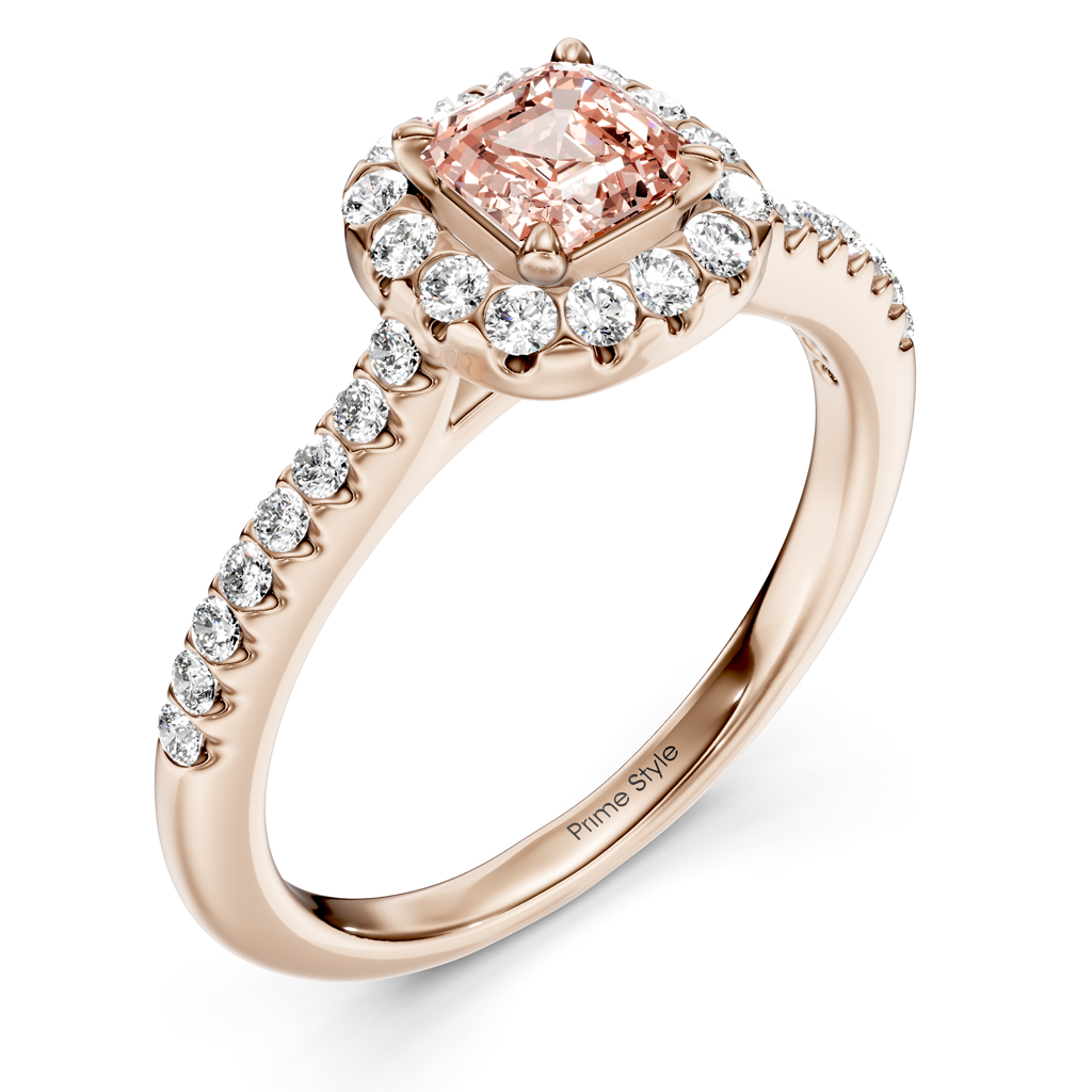 1.35-4.35 CT Ascher &amp; Round Cut Fancy Pink Diamonds - Engagement Ring