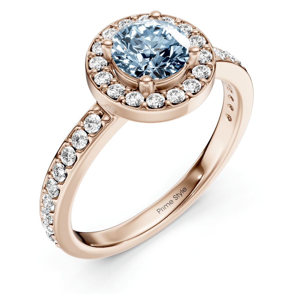 1.40 - 4.40 CT Round Cut Fancy Blue Diamonds - Engagement Ring - Primestyle.com