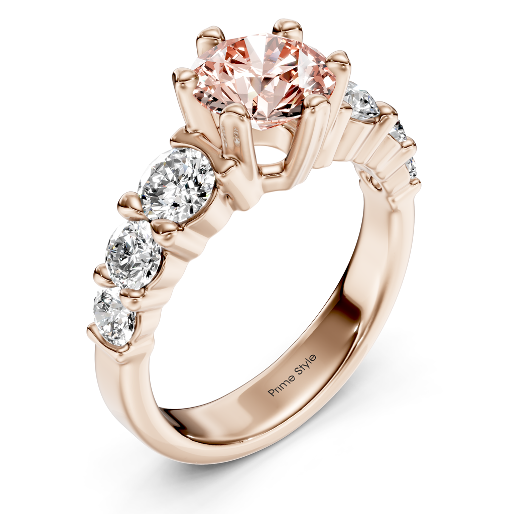 2.05-5.05 CT Round Cut Fancy Pink Diamonds - Engagement Ring