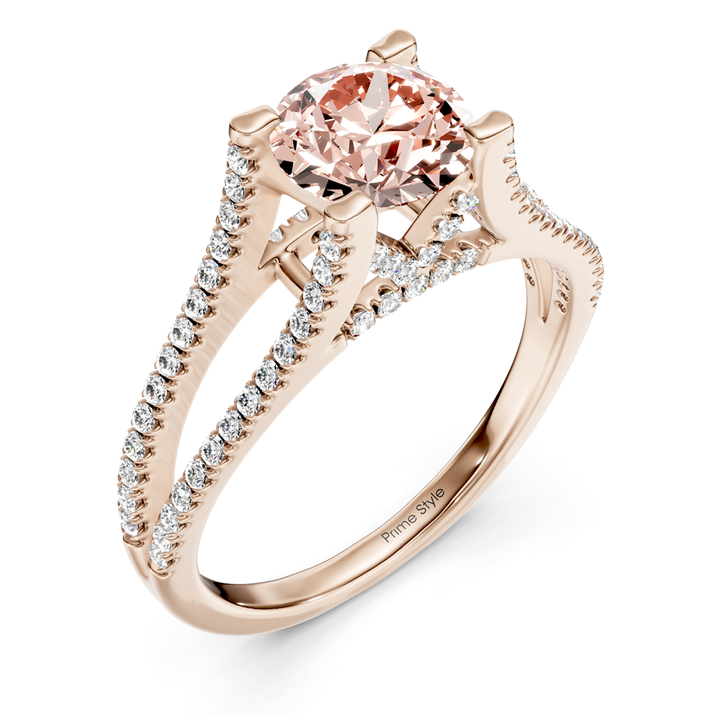 1.40-4.40 CT Round Cut Fancy Pink Diamonds - Engagement Ring