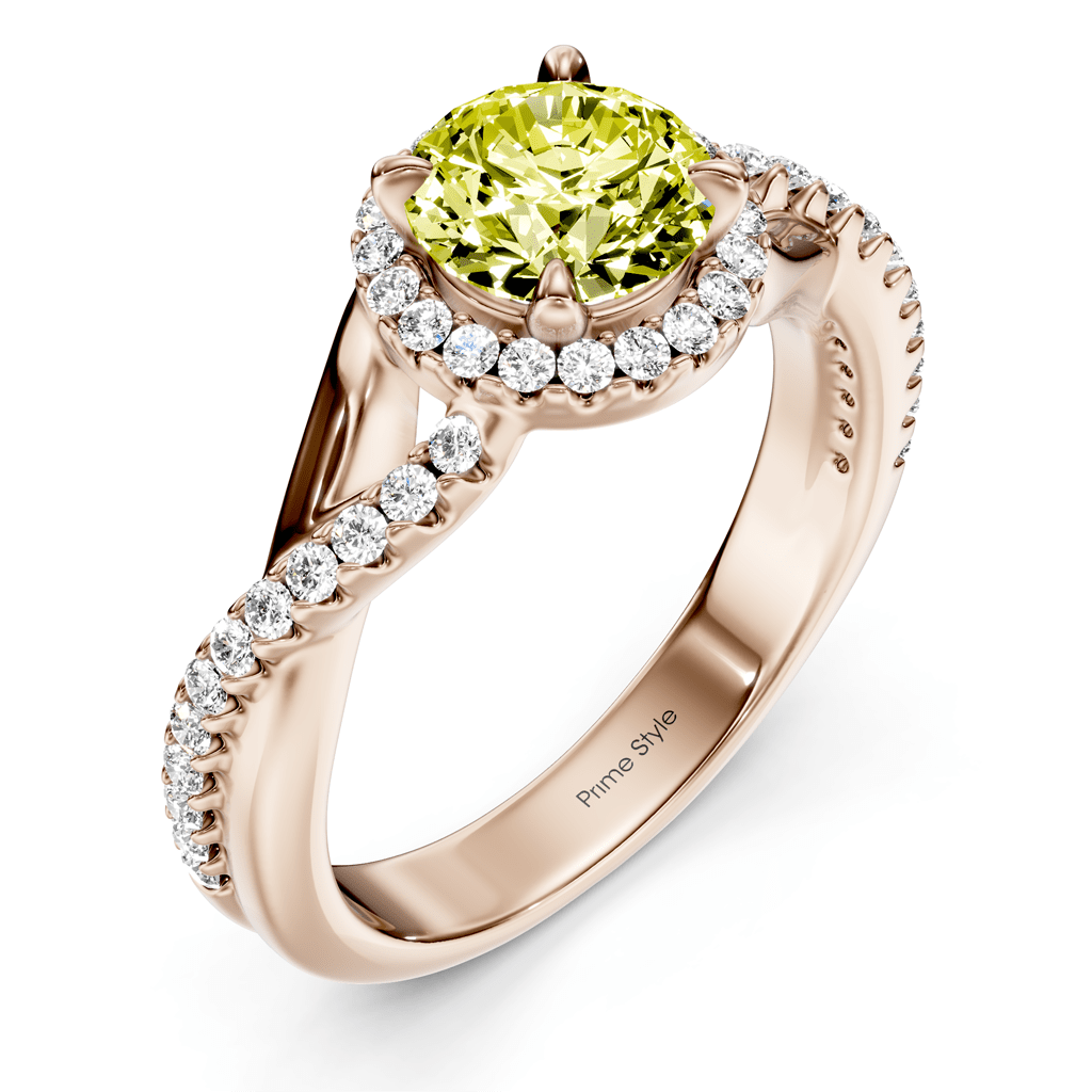 1.25 - 4.25 CT Round Cut Fancy Yellow Diamonds - Engagement Ring - Primestyle.com