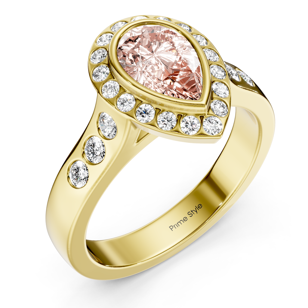 1.38-4.38 CT Pear &amp; Round Cut Fancy Pink Diamonds - Engagement Ring