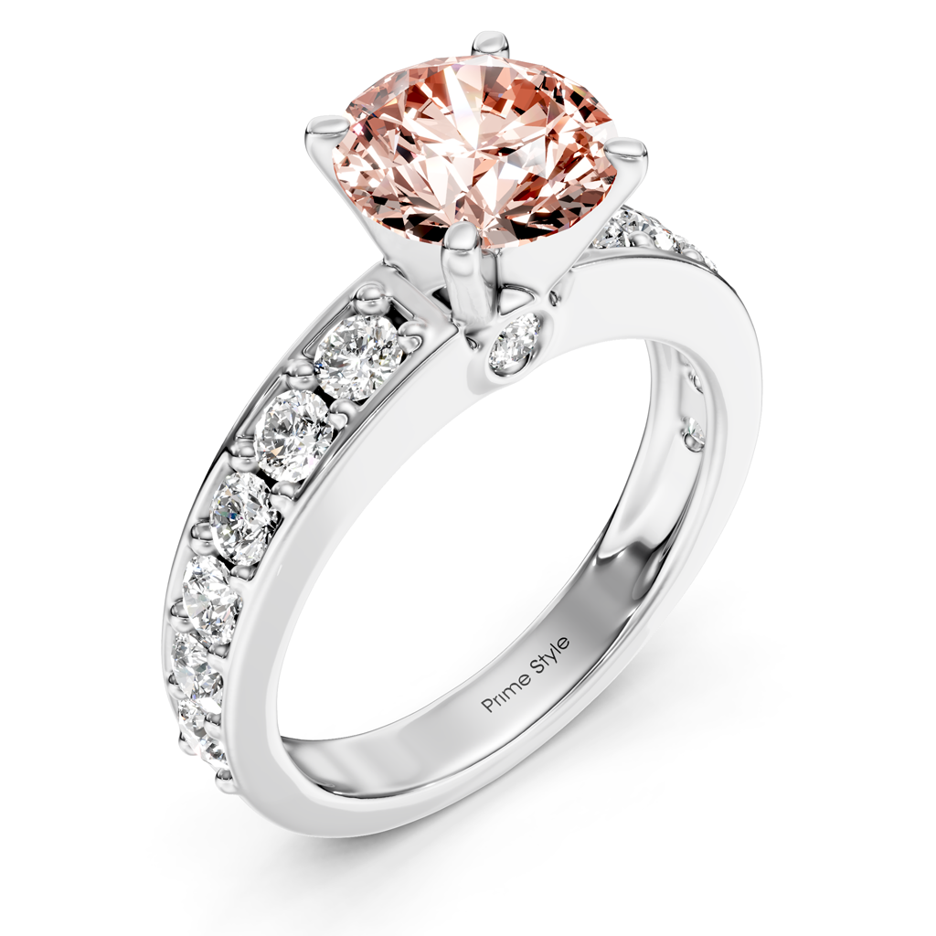 1.80-4.80 CT Princess &amp; Round Cut Fancy Pink Diamonds - Engagement Ring