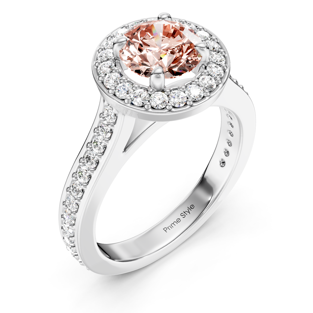 1.35-4.35 CT Round Cut Fancy Pink Diamonds - Engagement Ring
