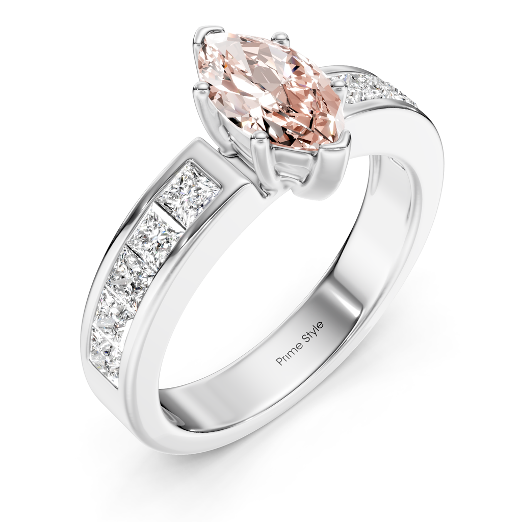 1.90-4.90 CT Princess Cut Fancy Pink Diamonds - Engagement Ring
