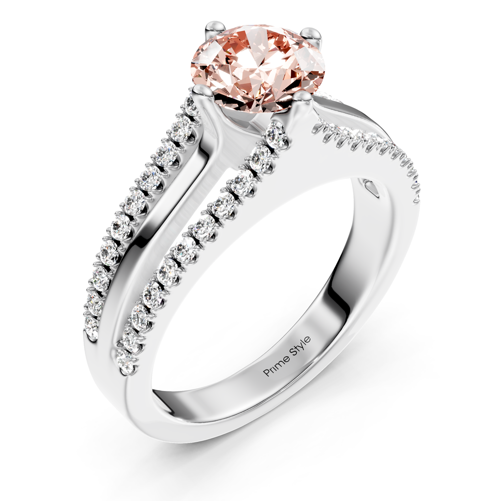 1.45-4.45 CT Round Cut Fancy Pink Diamonds - Engagement Ring