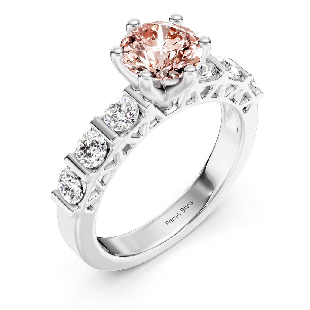 1.60-4.60 CT Round Cut Fancy Pink Diamonds - Engagement Ring