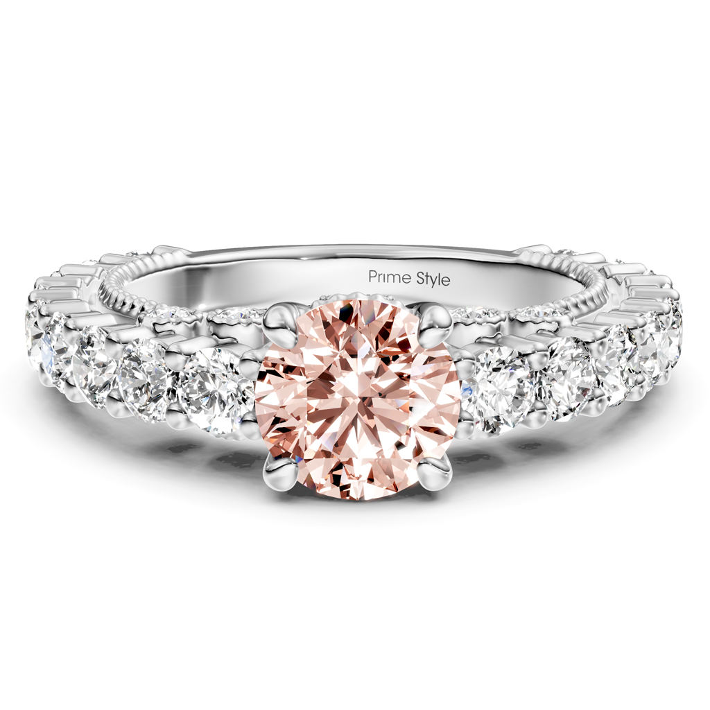 2.70-5.70 CT Round Cut Fancy Pink Diamonds - Engagement Ring