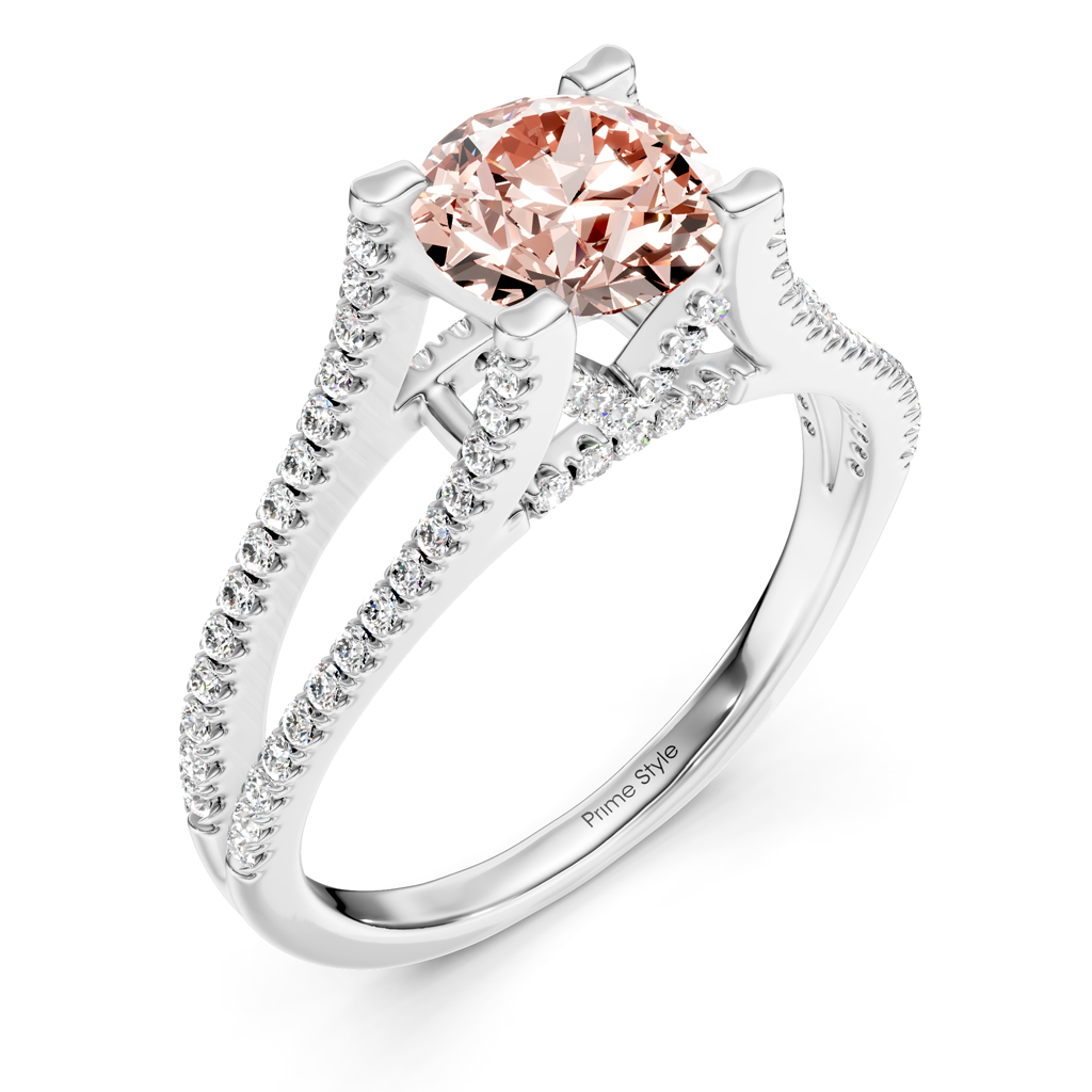 1.40-4.40 CT Round Cut Fancy Pink Diamonds - Engagement Ring