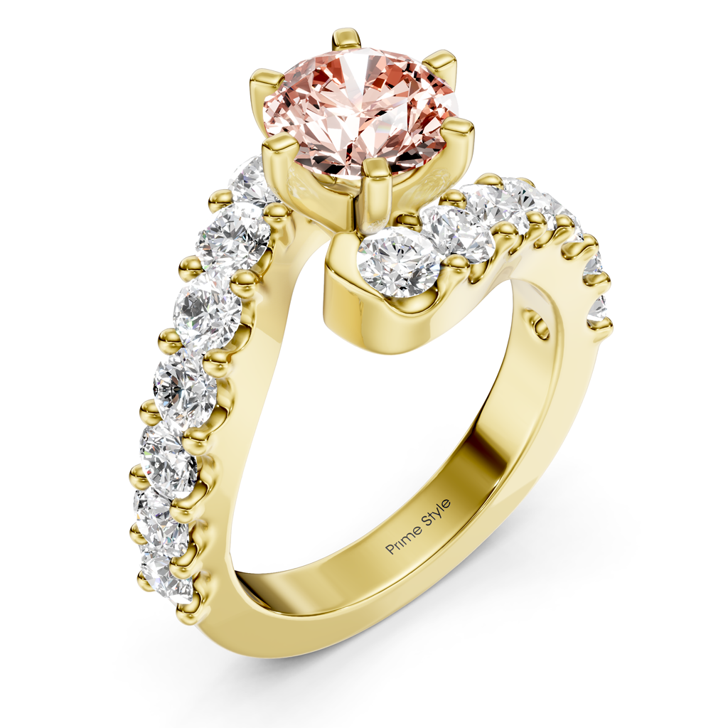 2.30-5.30 CT Round Cut Fancy Pink Diamonds - Engagement Ring