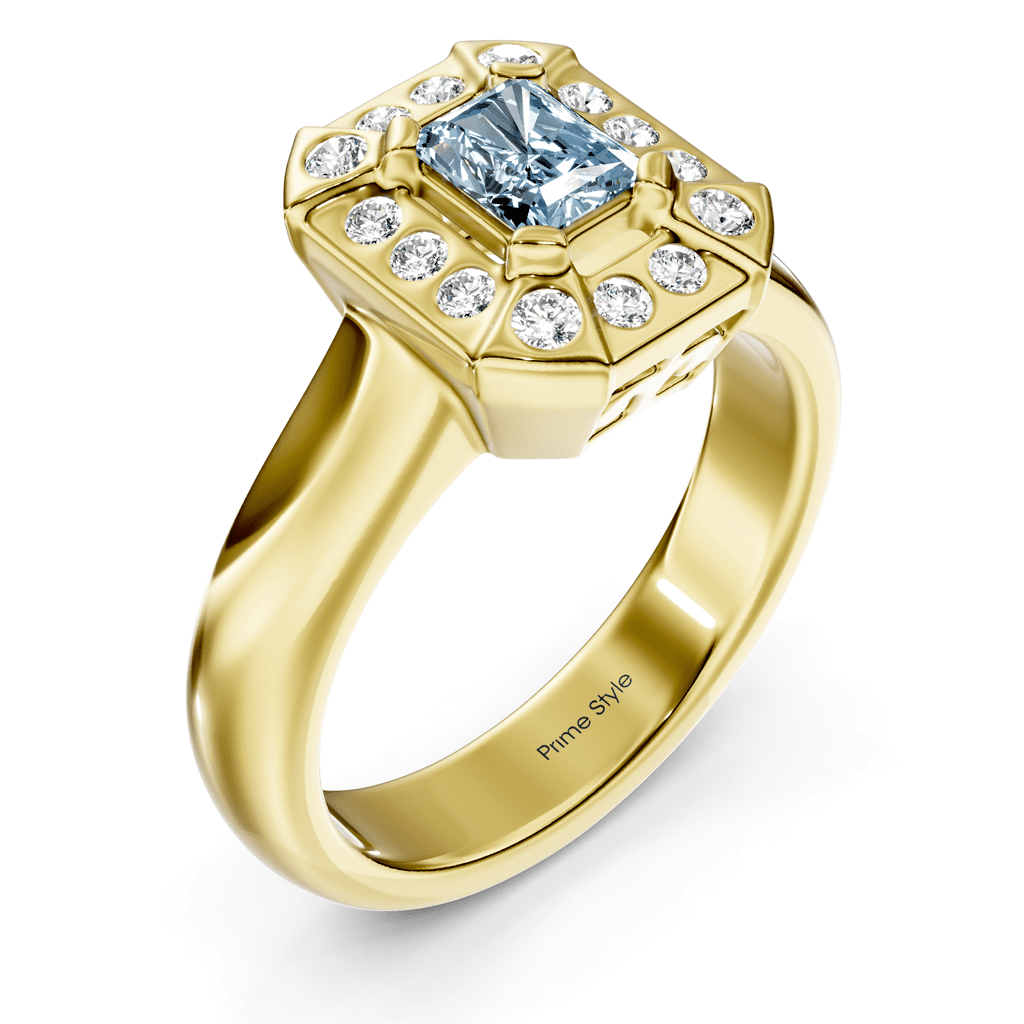 1.16 - 4.16 CT Radiant &amp; Round Cut Fancy Blue Diamonds - Engagement Ring - Primestyle.com