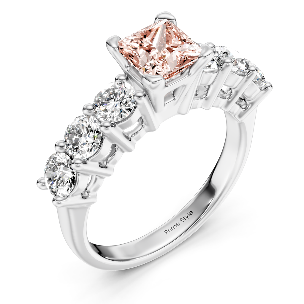 2.60-5.60 CT Round Cut Fancy Pink Diamonds - Engagement Ring