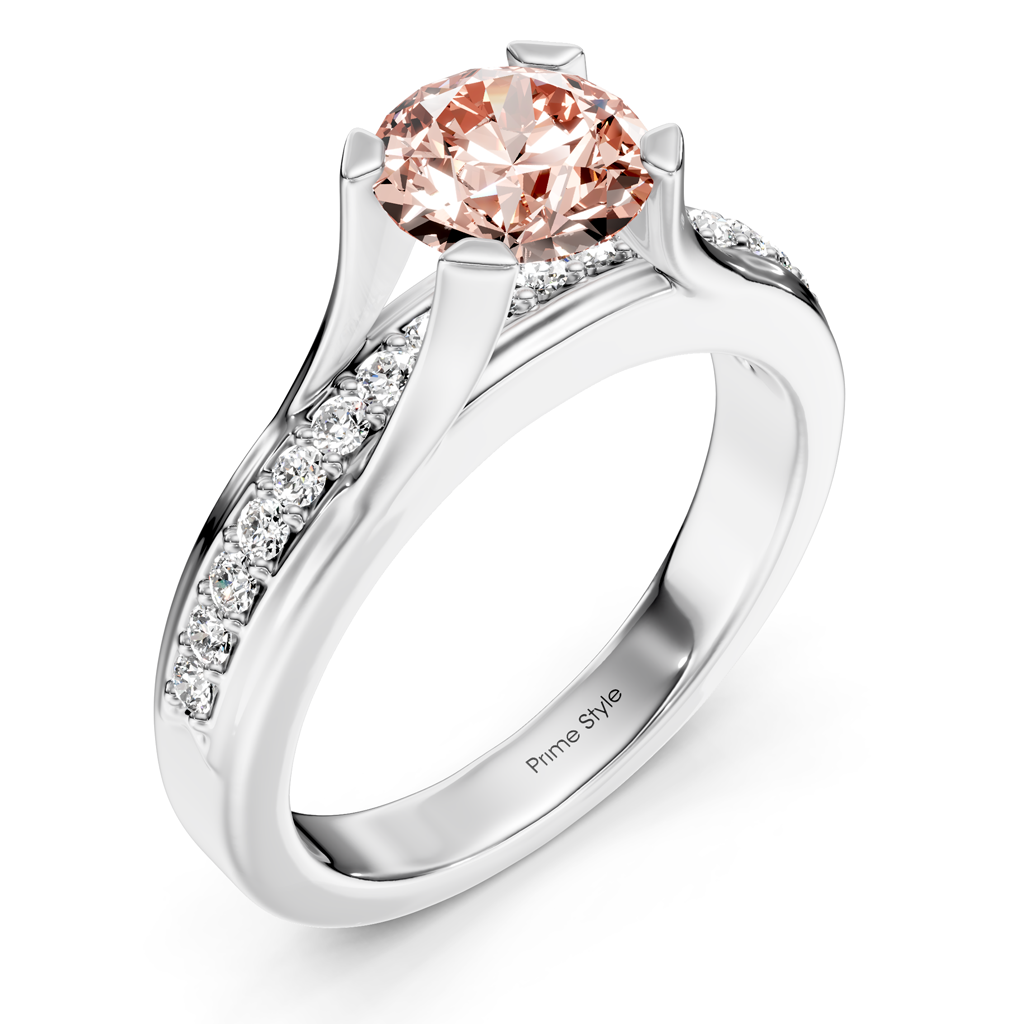 1.25-4.25 CT Round Cut Fancy Pink Diamonds - Engagement Ring